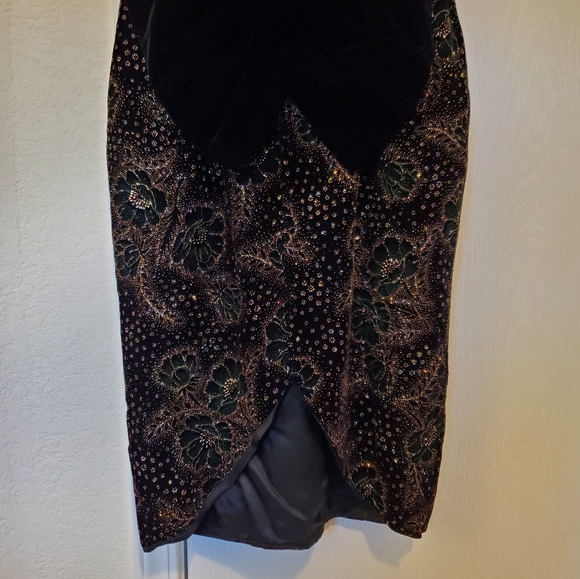 Vintage Jessica McClintock Velvet 80s Party Dress - Picture 7 of 16